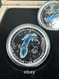 2014-2015 THE GREAT LAKES 5 x 1oz Silver Proof Coin Set $20 Canada RCM