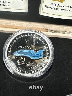 2014-2015 THE GREAT LAKES 5 x 1oz Silver Proof Coin Set $20 Canada RCM