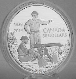 2014 $30 Machine Gun Training WWII Anniversary, 2 oz Pure Silver Proof Coin