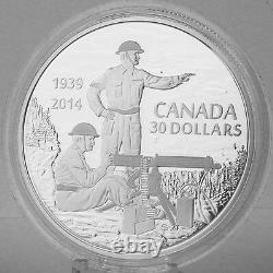 2014 $30 Machine Gun Training WWII Anniversary, 2 oz Pure Silver Proof Coin