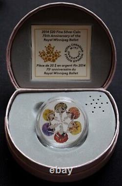 2014 CANADA $20 FINE SILVER PROOF 1 Oz.'Sheer Effect' Colourization Coin withBox