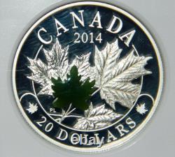 2014 CANADA $20 MAJESTIC MAPLE LEAVES WithJADE NGC PF 70 ULTRA CAMEO FR (POP=1)