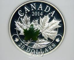 2014 CANADA $20 MAJESTIC MAPLE LEAVES WithJADE NGC PF 70 ULTRA CAMEO FR (POP=1)