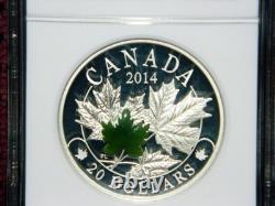 2014 CANADA $20 MAJESTIC MAPLE LEAVES WithJADE NGC PF 70 ULTRA CAMEO FR (POP=1)
