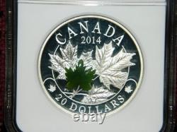 2014 CANADA $20 MAJESTIC MAPLE LEAVES WithJADE NGC PF 70 ULTRA CAMEO FR (POP=1)
