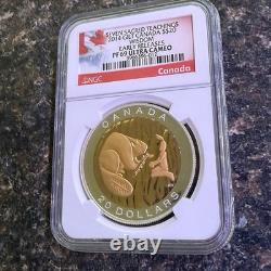2014 CANADA $20 WISDOM BEAVER GILT PF 69 ULTRA EARLY RELEASE 1 oz. 9999 Silver