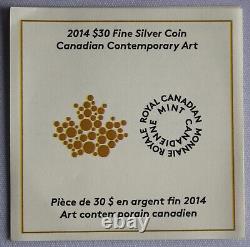 2014 CANADA $30 PURE SILVER PROOF CANADIAN CONTEMPORARY ART 2 Oz. Coin