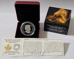 2014 CANADA Northern Lights Howling Wolf $20 Fine Silver Coin