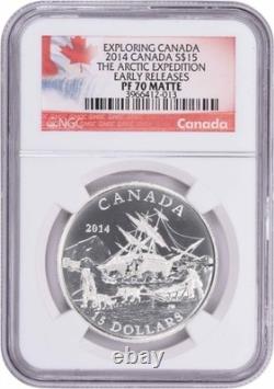 2014 Canada $15 Silver Arctic Expedition PF70 Matte Early Release NGC