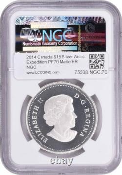 2014 Canada $15 Silver Arctic Expedition PF70 Matte Early Release NGC