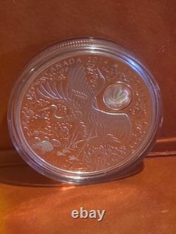 2014 Canada $15 Silver Cranes of Happiness Proof Hologram Crane 1oz Coin