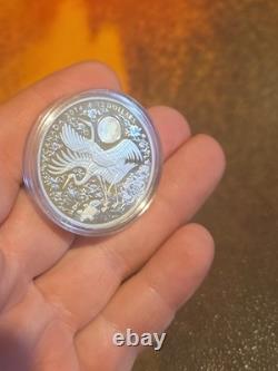 2014 Canada $15 Silver Cranes of Happiness Proof Hologram Crane 1oz Coin