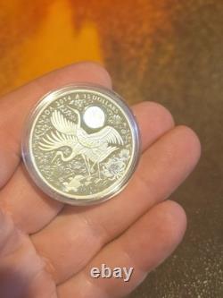 2014 Canada $15 Silver Cranes of Happiness Proof Hologram Crane 1oz Coin