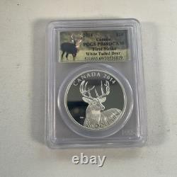 2014 Canada $20 1 Oz. 999 Fine Silver White Tailed Deer Pcgs Pr69 Dcam First Str