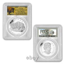 2014 Canada $20 1 oz Proof Bison Bull & his Mate Silver Coin PCGS PR70 DCAM FS