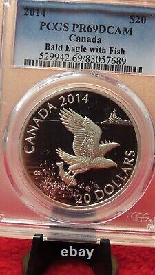 2014 Canada $20 Bald Eagle with Fish. 9999 Silver 1oz $20 Proof PCGS PR69