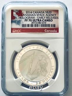 2014 Canada $20 Canadian Space Agency Hologram NGC PF 70 ER 1 oz Silver Proof