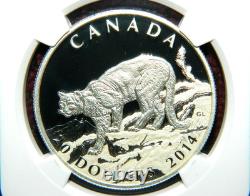 2014 Canada $20 Cougar Atop A Mountain Silver Coin & COA NGC PF 70 Ultra Cameo