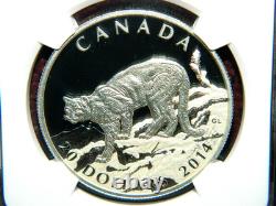 2014 Canada $20 Cougar Atop A Mountain Silver Coin & COA NGC PF 70 Ultra Cameo