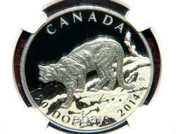 2014 Canada $20 Cougar Atop A Mountain Silver Coin & COA NGC PF 70 Ultra Cameo