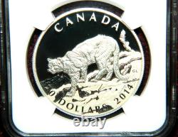 2014 Canada $20 Cougar Atop A Mountain Silver Coin & COA NGC PF 70 Ultra Cameo