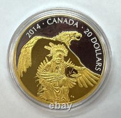 2014 Canada $20 Legend of Nanaboozhoo & Thunderbird Gild 1 oz Silver Proof Coin
