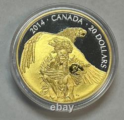 2014 Canada $20 Legend of Nanaboozhoo & Thunderbird Gild 1 oz Silver Proof Coin