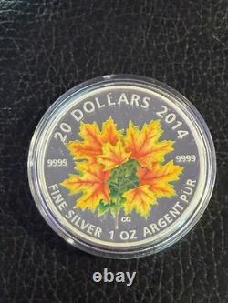 2014 Canada $20 Maple Leaves Glow-in-the-Dark 1 oz. Silver Proof 2930 of 7500