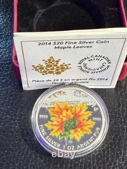 2014 Canada $20 Maple Leaves Glow-in-the-Dark 1 oz. Silver Proof 2930 of 7500