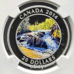 2014 Canada $20 River Rapids Ngc Pf70 Uc. 999 Silver Coin