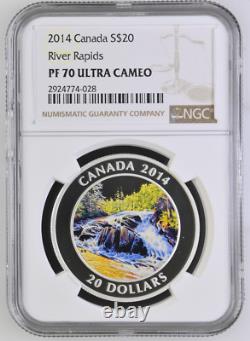 2014 Canada $20 River Rapids Ngc Pf70 Uc. 999 Silver Coin