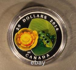 2014 Canada $20 Silver Water Lily & Leopard Frog Proof