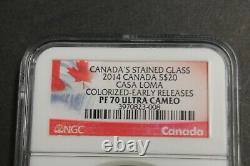 2014 Canada $20 Stained Glass Casa Loma Colored Silver Ngc Pf 70 Ultra Cameo Er