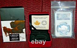 2014 Canada $20 The Bison A Family At Rest Silver Coin Pf70 Ultra Cameo Er+ogp
