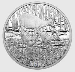 2014 Canada $20 White-Tailed Deer Mates, Doe & Fawns / Silver PF70 ER Ultra Cam