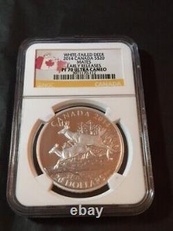 2014 Canada $20 White-Tailed Deer Mates, Doe & Fawns / Silver PF70 ER Ultra Cam