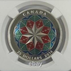 2014 Canada $25 1oz Christmas Ornament Enameled Proof Silver Coin NGC PF70 UC ER