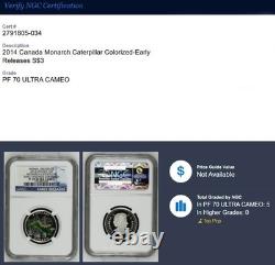 2014 Canada $3 Animal Architects Caterpillar & Chrysalis Silver Ngc Pf70 Uc Er