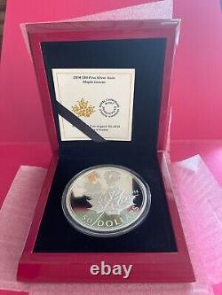 2014 Canada $50 High Relief 5 oz. Silver Maple Leaf Proof Coin Mint Box & COA