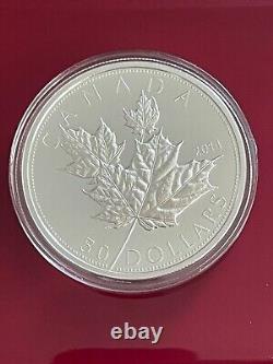 2014 Canada $50 High Relief 5 oz. Silver Maple Leaf Proof Coin Mint Box & COA