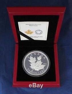 2014 Canada 5oz Silver Proof $50 coin Maple Leaves in Case with COA (R10/7)