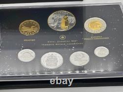 2014 Canada. 9999 7-Coin Fine Silver Proof Set with Gold Plated Dollar 100th Ann