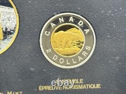 2014 Canada. 9999 7-Coin Fine Silver Proof Set with Gold Plated Dollar 100th Ann