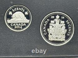 2014 Canada. 9999 7-Coin Fine Silver Proof Set with Gold Plated Dollar 100th Ann