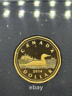 2014 Canada. 9999 7-Coin Fine Silver Proof Set with Gold Plated Dollar 100th Ann