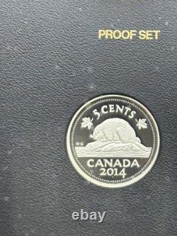 2014 Canada. 9999 7-Coin Fine Silver Proof Set with Gold Plated Dollar 100th Ann
