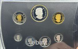 2014 Canada. 9999 7-Coin Fine Silver Proof Set with Gold Plated Dollar 100th Ann