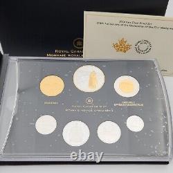 2014 Canada Fine Silver Proof Coin Set Gold Plated Dollar Canadian Royal Mint