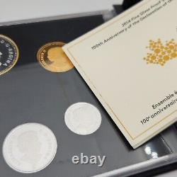 2014 Canada Fine Silver Proof Coin Set Gold Plated Dollar Canadian Royal Mint