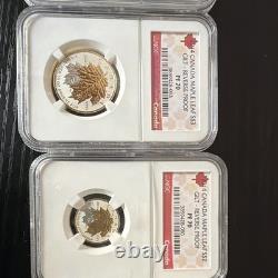 2014 Canada Maple Leaf $5 1 oz Silver 0.9999 Gilt Reverse Proof NGC PF70